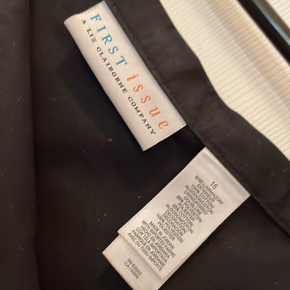 Plus 16 Liz Claiborne black skirt - color floral embroidery - Easy side Zip - Picture 7 of 12